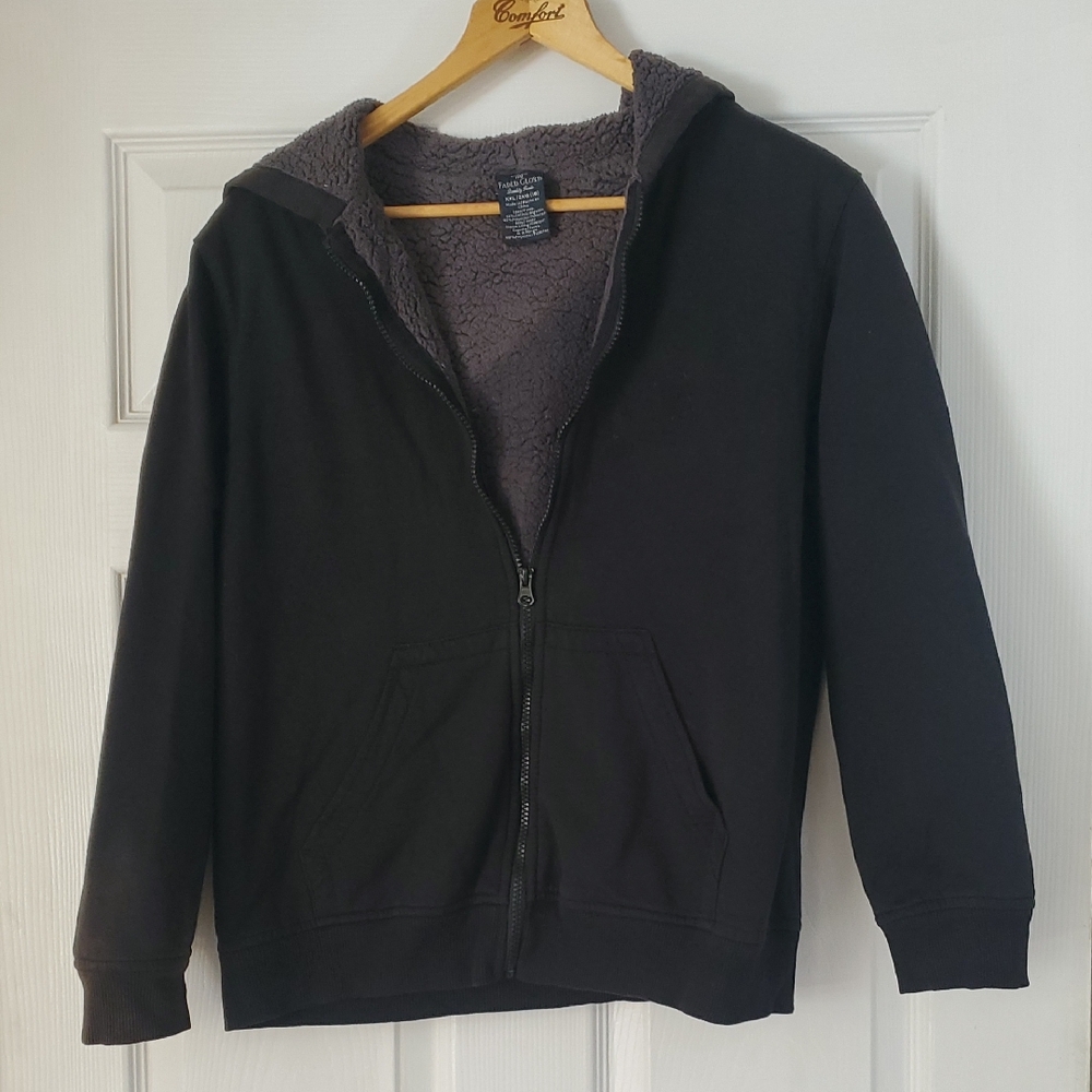 Faded Glory Gray Sherpa-Lined Hoodie